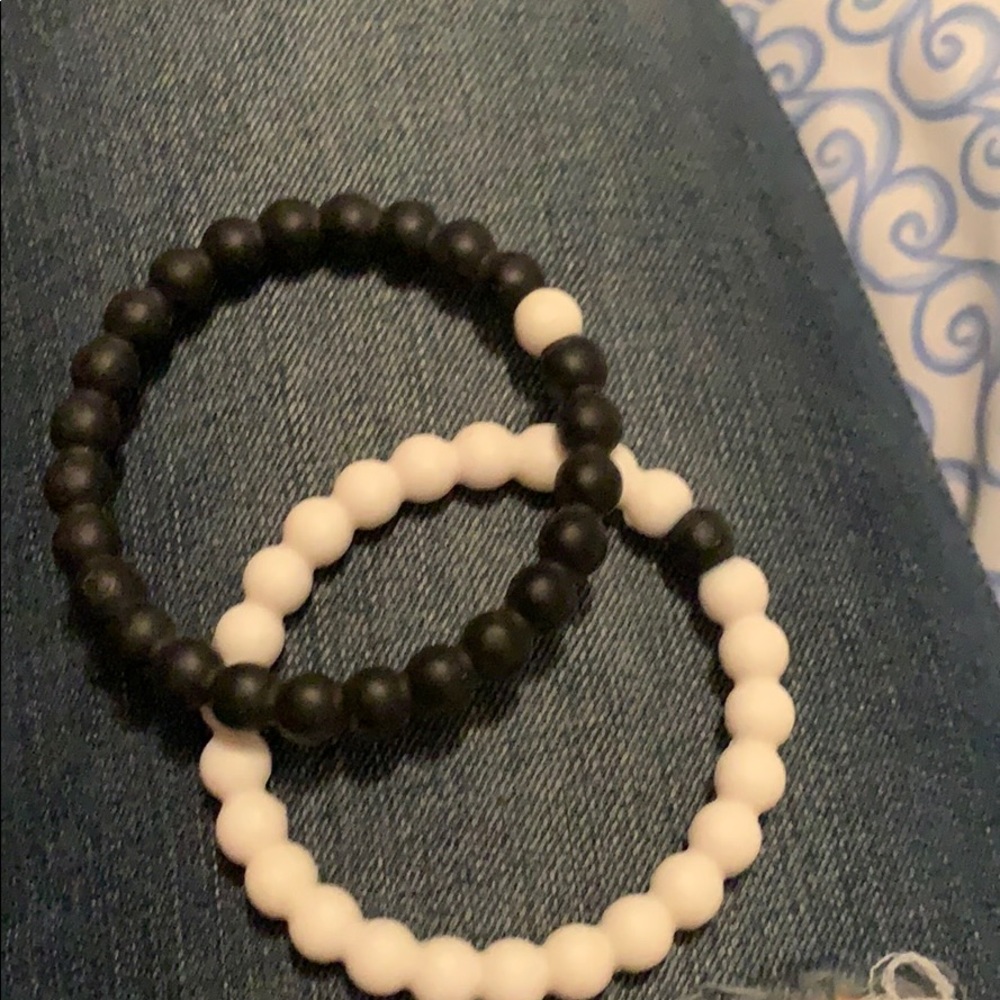 Black and white lokai bracelet pair M
